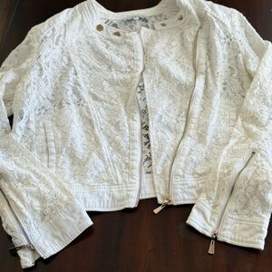 Adore Cream Lace Jacket with Gold Details
